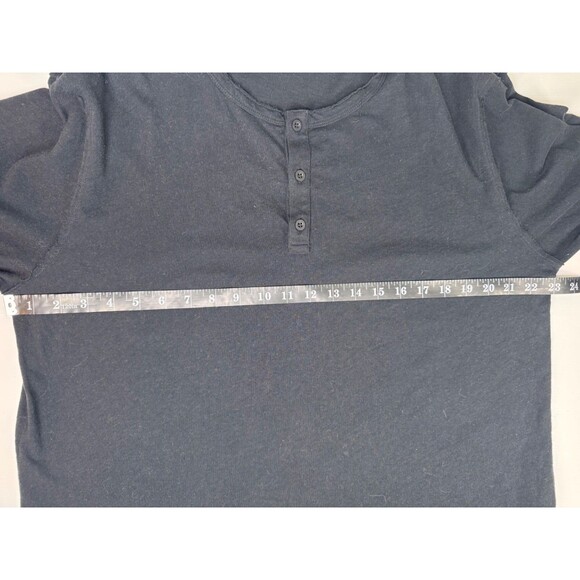 AllSaints Figure Long Sleeve Henley Mens XXL Black Cotton Regular Fit Casual - Picture 6 of 12
